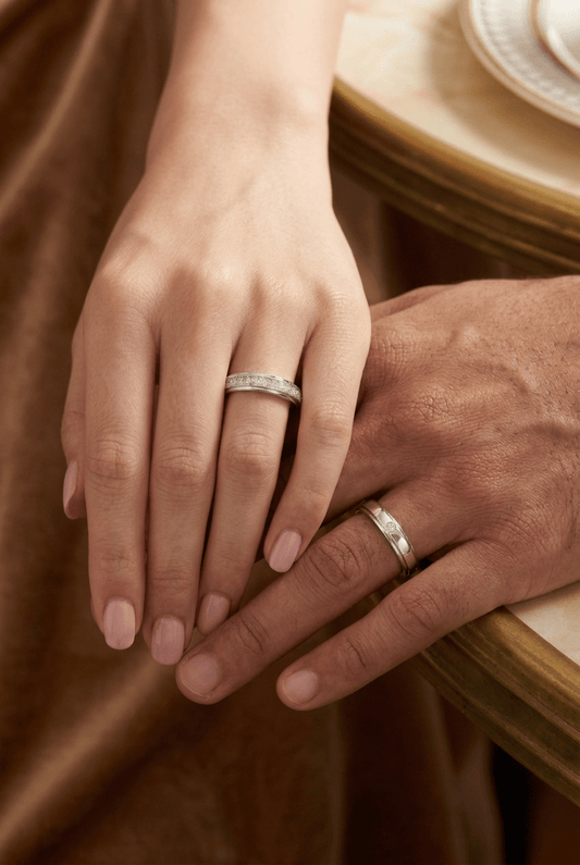 Argollas para parejas, en Plata 925 con Zirconias