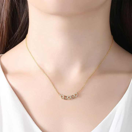 Cadena Corazones en Plata 925 con Baño de Oro 18K - Aurora Boré