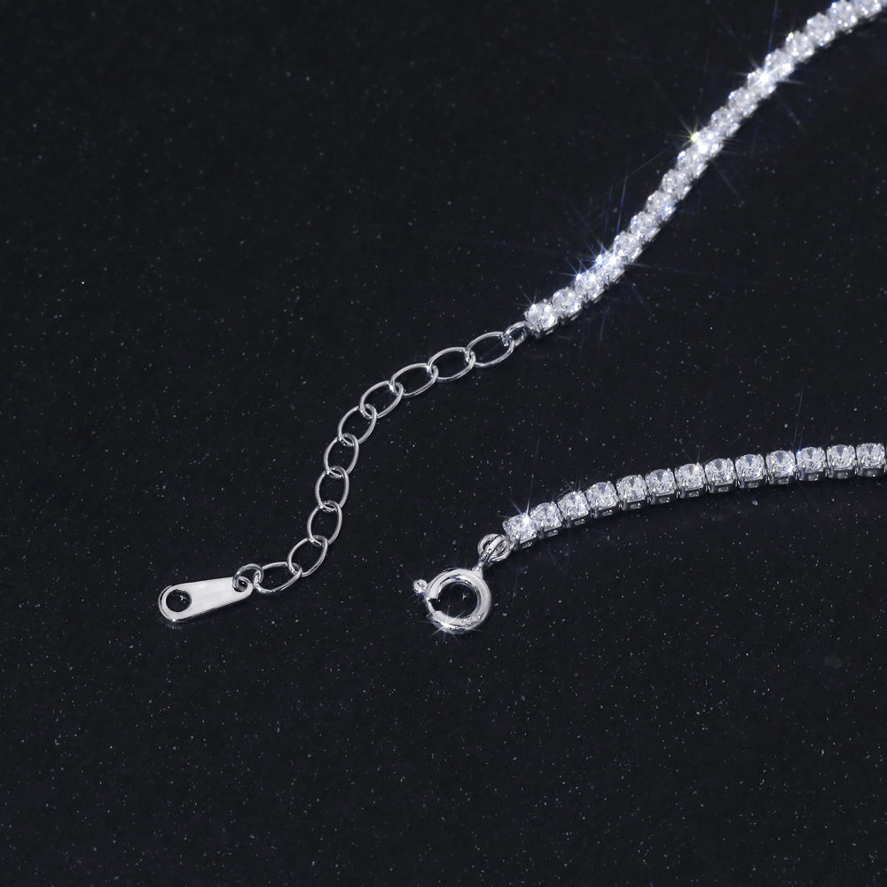 Cadena Tenis Unisex de Zirconias 2 mm – Plata 925 con Baño de Rodio (46 cm)