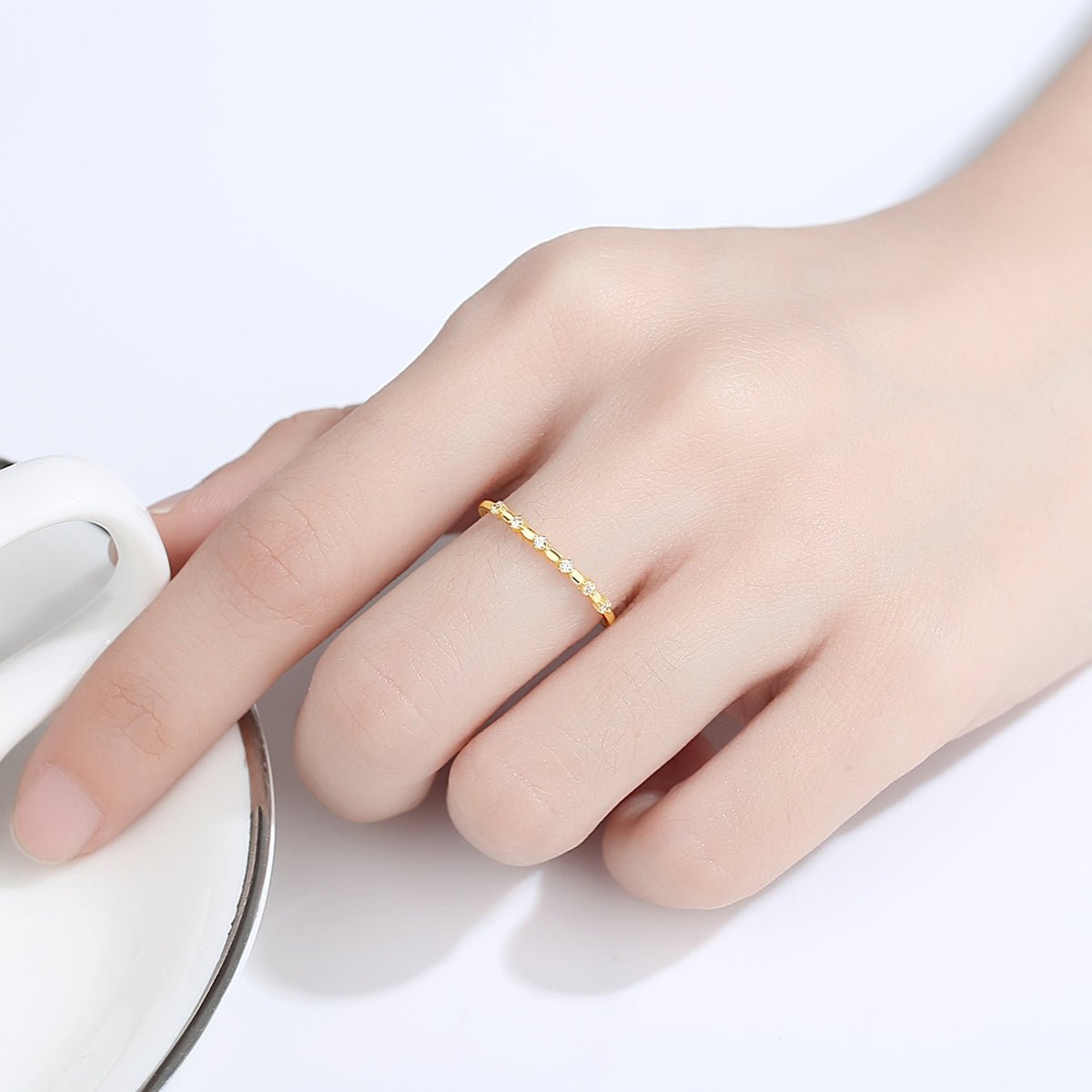 Churumbela en Plata 925 con Baño de Oro 14K y Zirconia Cúbica: la combinación perfecta de elegancia y versatilidad - Aurora Boré