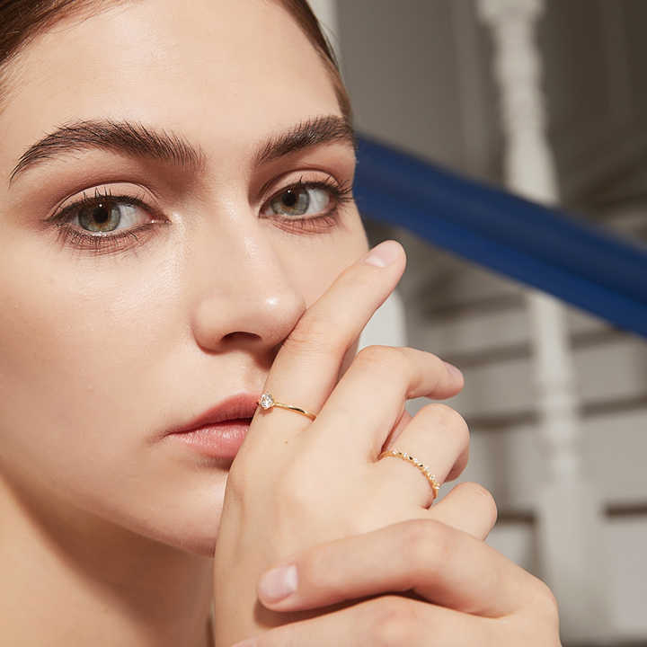 Churumbela en Plata 925 con Baño de Oro 14K y Zirconia Cúbica: la combinación perfecta de elegancia y versatilidad - Aurora Boré