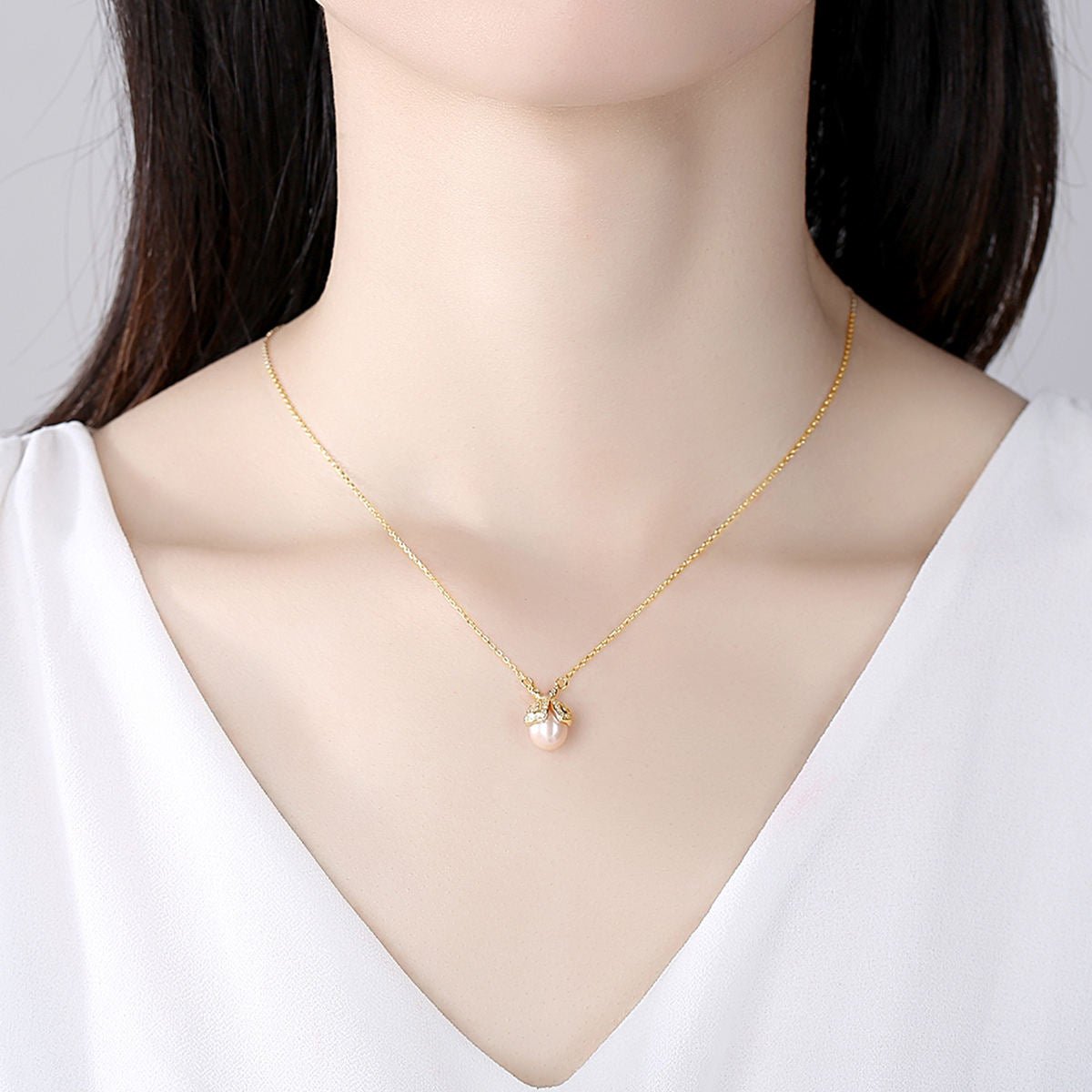 Colgante de diseño de mariquita con perla de agua dulce - Aurora Boré