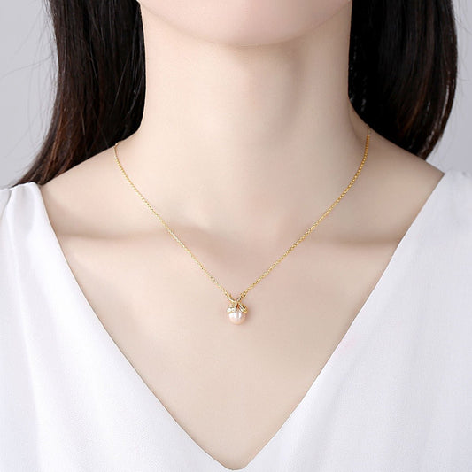 Colgante de diseño de mariquita con perla de agua dulce - Aurora Boré