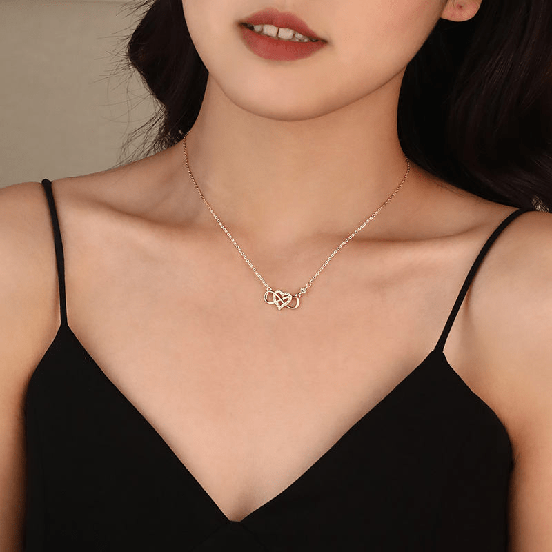 Collar Corazón Infinito en Plata 925 con Zirconias – Disponible en Rodio, Oro y Oro Rosa