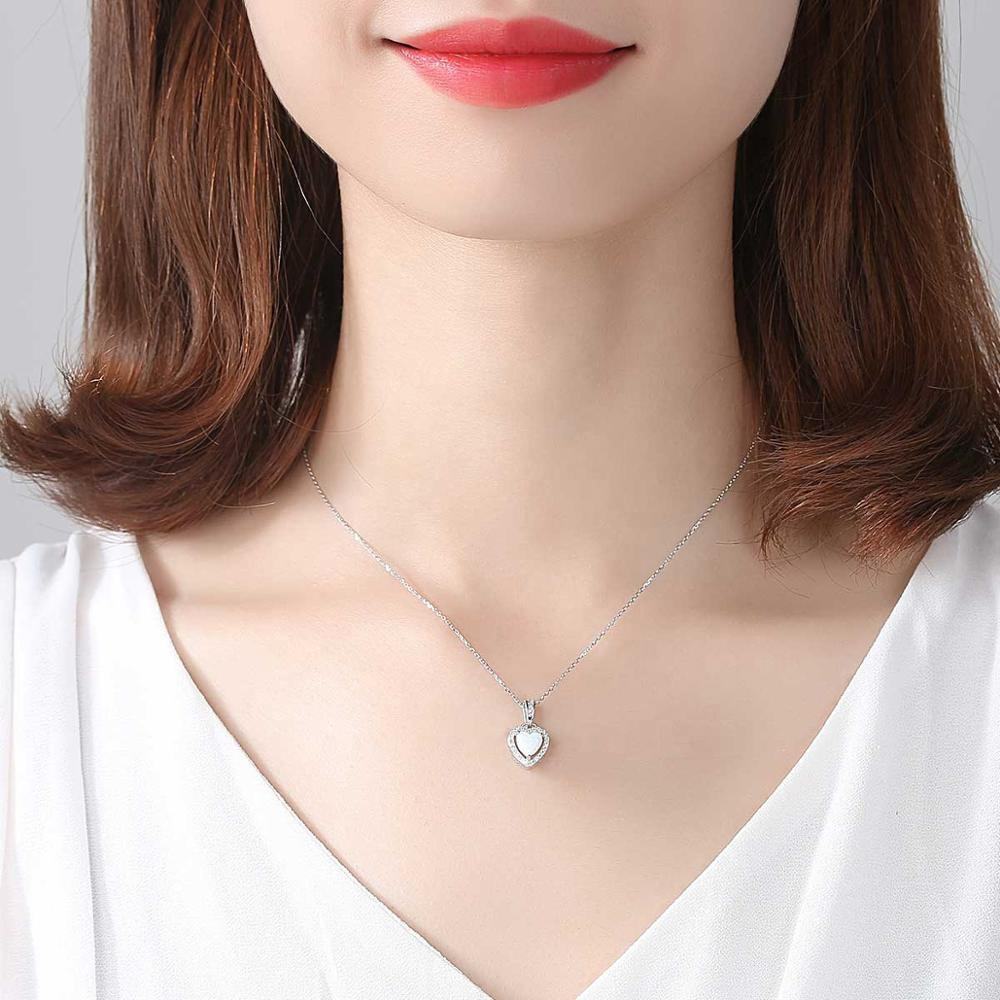 Collar de corazón de Opalo en forma de corazón en plata 925 - Aurora Boré