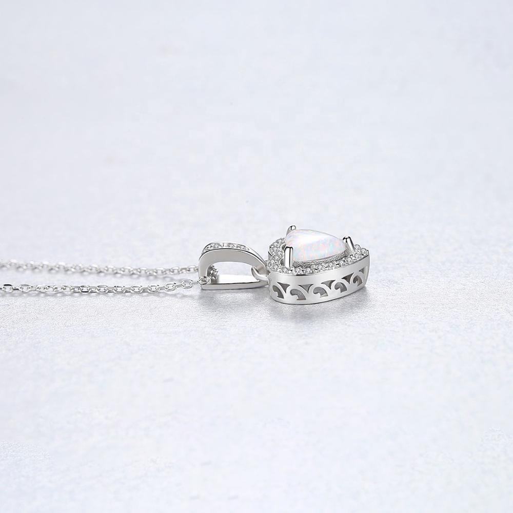 Collar de corazón de Opalo en forma de corazón en plata 925 - Aurora Boré