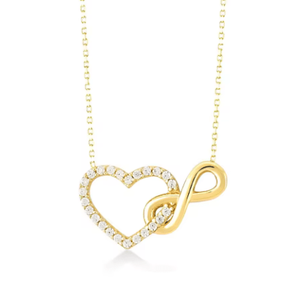 Collar Corazón & Infinito con Zirconias en Plata 925 – Baño de Oro - Aurora Boré