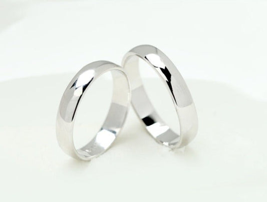 Dúo Anillos de Boda de Estilo Clásico, en Plata de Ley 925. - Aurora Boré