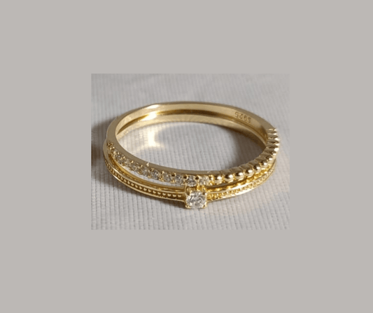 Dúo discreto y elegante en plata 925 con baño de oro 14K - Aurora Boré