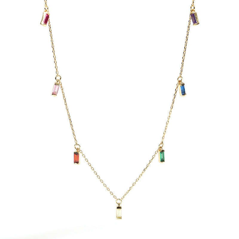 Gargantilla con Zirconias Colores Estilo Baguette - Aurora Boré