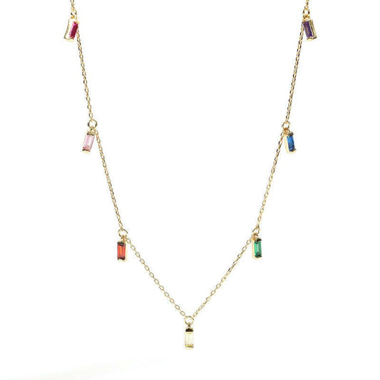 Gargantilla con Zirconias Colores Estilo Baguette - Aurora Boré