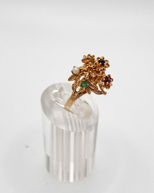 Hermoso Anillo en forma de Árbol en Oro 10K - Aurora Boré