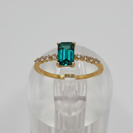 ✨ Anillo “Aurora Mística Esmeralda” – Plata 925 con Baño de Oro - Aurora Boré