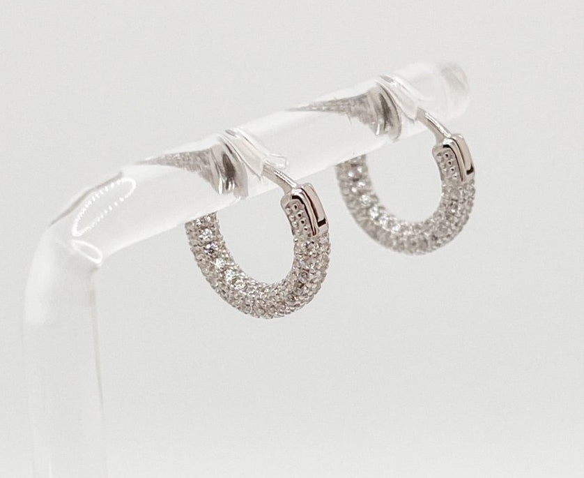 Pendientes Argolla Estilo Geométrico con Circonitas - Aurora Boré