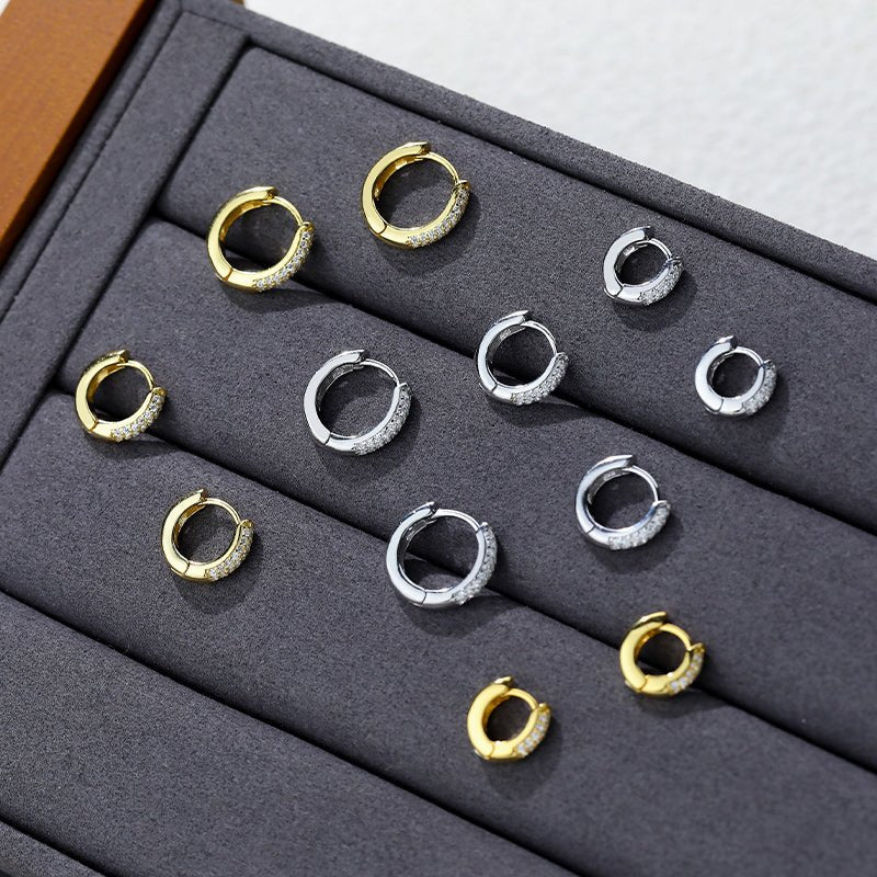 Pendientes de argolla de 10 mm en Plata 925 con baño de rodio y baño de oro - Aurora Boré