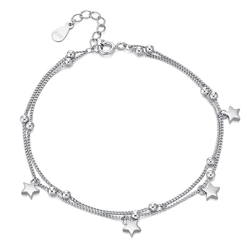 Pulsera de cadena doble con dije de estrella - Aurora Boré