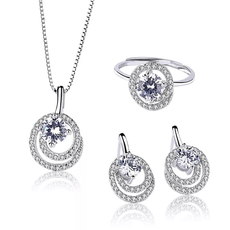 Set Halo de Plata 925