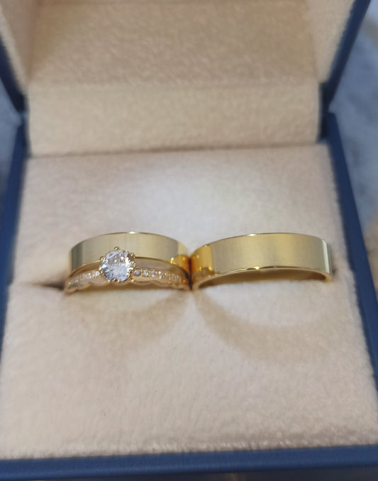 Trío de Matrimonio, Unión perfecta de la plata 925 y el baño de oro en nuestro exclusivo - Aurora Boré