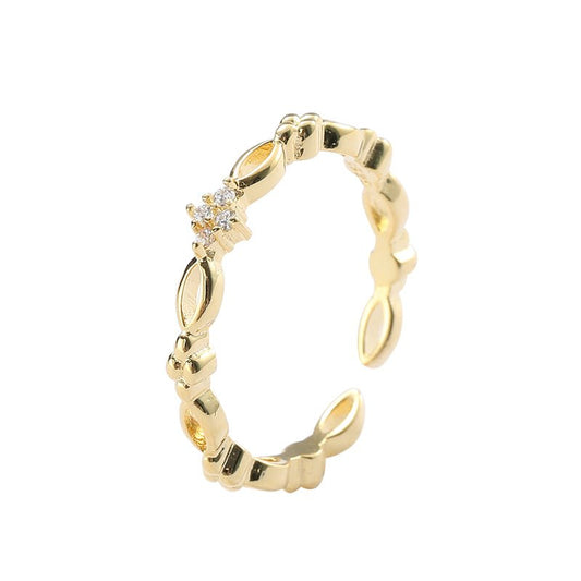Anillo de Infinito - Princess Plata 925 con Baño de Oro 18K - Aurora Boré