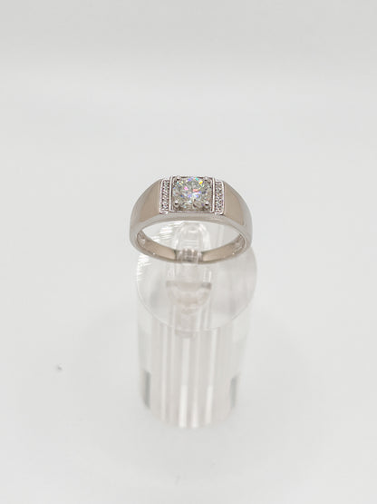 Anillo con Moissanite de joyería de plata de ley 925, diseñados para caballero