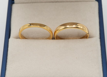 Dúo de Argollas Doradas en Plata 925 con baño de Oro 18K