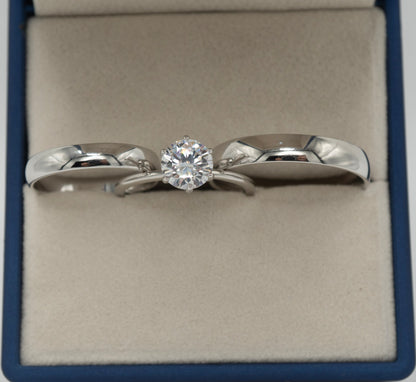 Trío de anillos de plata 925 con zirconia