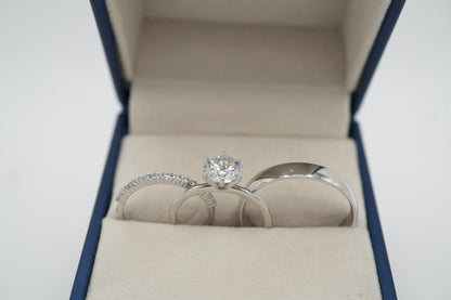 Trío de anillos de plata 925 con zirconia