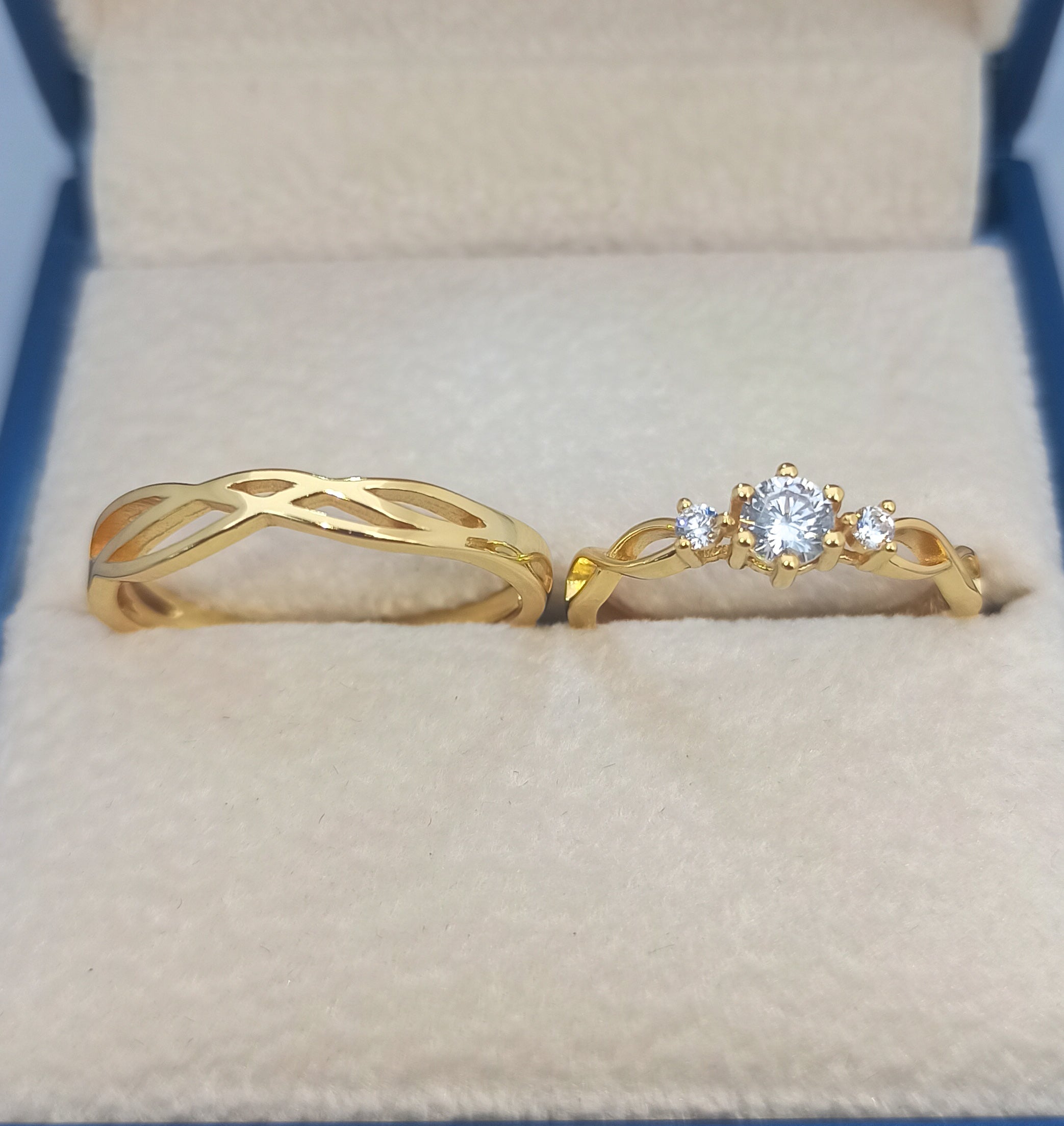 Anillos de Pareja Infinito Material Plata 925 con ba o de oro y Zirco