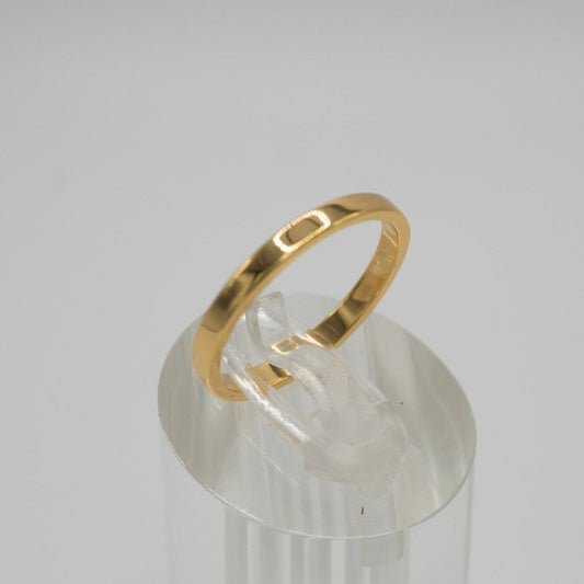 Anillo "Argolla Esencia Dorado" – Plata 925 con Baño de Oro 18K