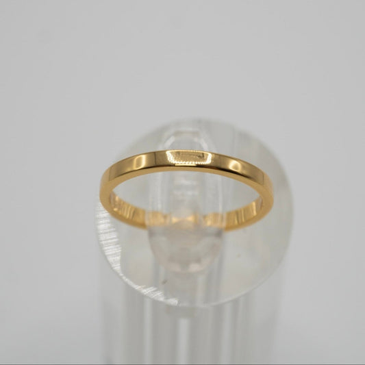 Anillo "Argolla Esencia Dorado" – Plata 925 con Baño de Oro 18K