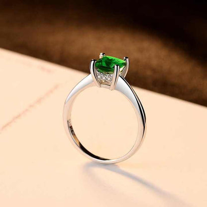 ✨ Anillo “Aura Esmeralda” – Plata 925 con Zirconia Verde Esmeralda - Aurora Boré