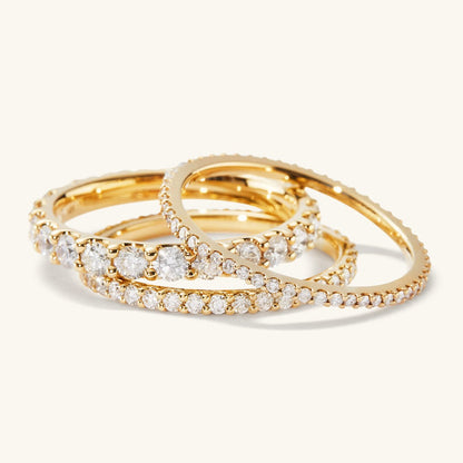 Anillo Banda "Dorada de Brillo" en Plata 925 con baño de Oro 18K