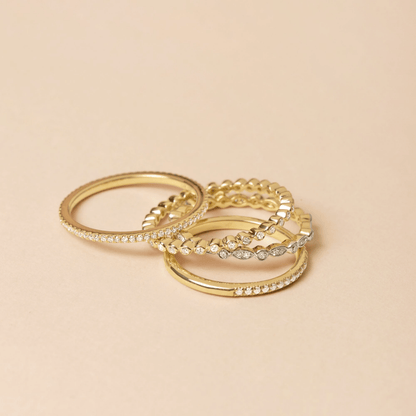 Anillo Banda "Dorada de Brillo" en Plata 925 con baño de Oro 18K