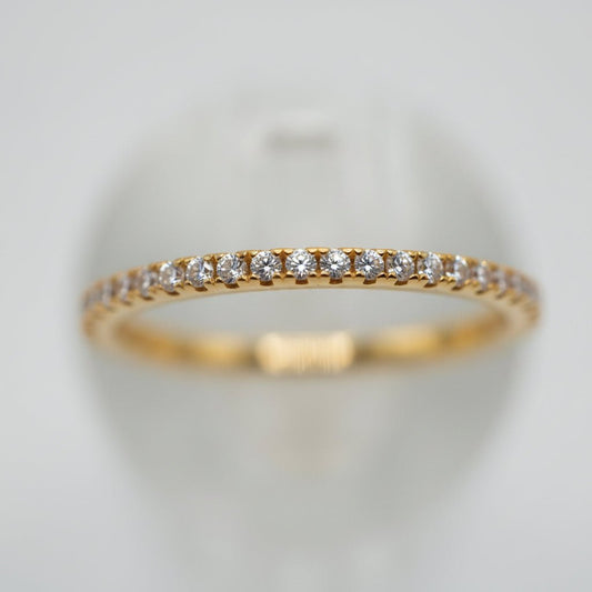 Anillo Banda "Dorada de Brillo" en Plata 925 con baño de Oro 18K