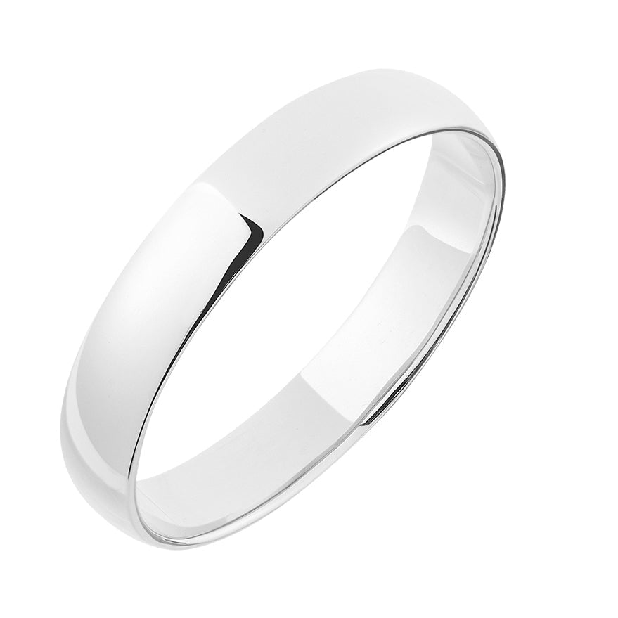 Anillo Clásico en Plata 925 con Baño de Rodio – Banda 4 mm
