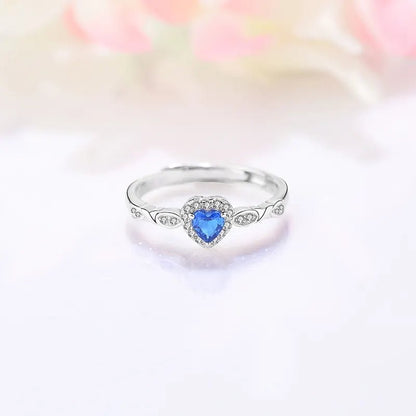 Anillo con zirconía azul: encanto delicado y elegante. Plata de ley 925, lujosa simetría, brillo celestial de la zirconía - Aurora Boré