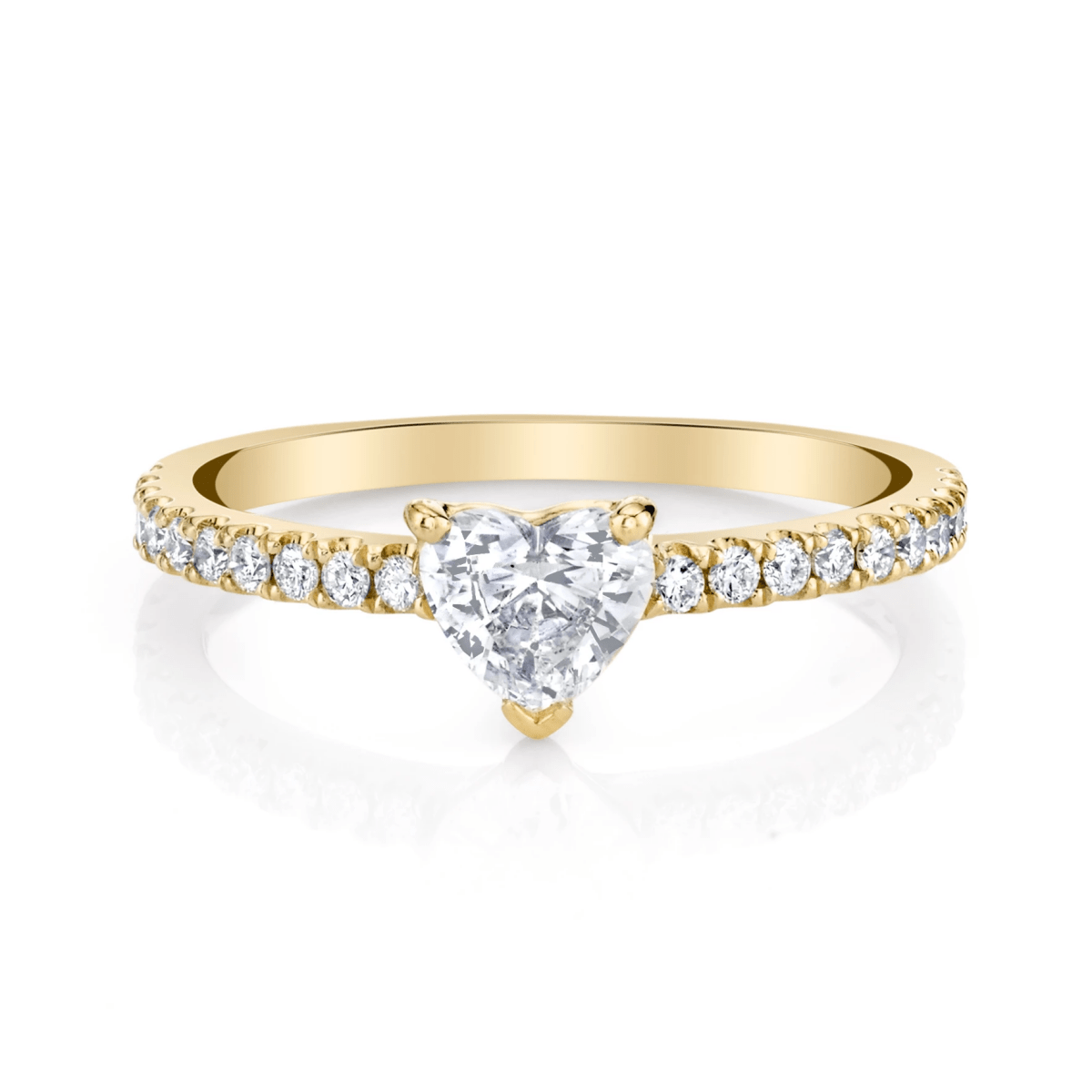 Anillo "Corazón Dorado Radiante" en Plata 925 con baño de Oro 18K