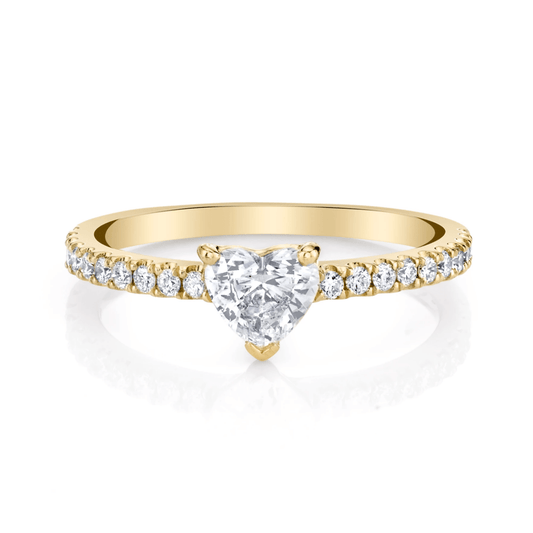 Anillo "Corazón Dorado Radiante" en Plata 925 con baño de Oro 18K