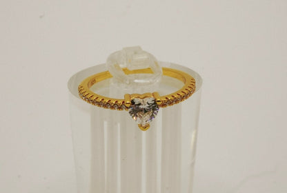Anillo "Corazón Dorado Radiante" en Plata 925 con baño de Oro 18K