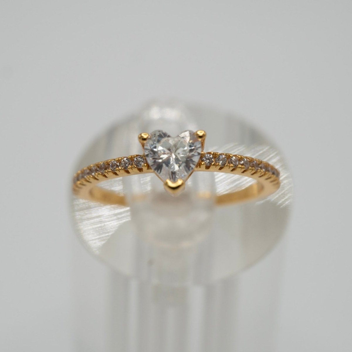 Anillo Corazón en Plata 925 con Baño de Oro 18K