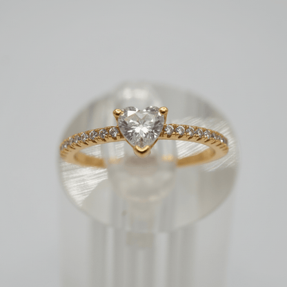 Anillo Corazón en Plata 925 con Baño de Oro 18K