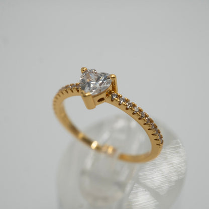 Anillo Corazón en Plata 925 con Baño de Oro 18K
