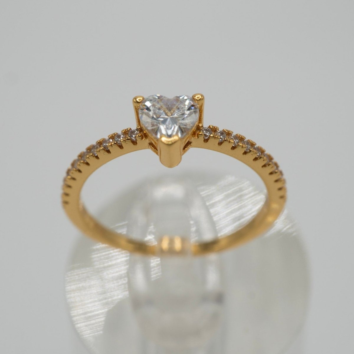 Anillo Corazón en Plata 925 con Baño de Oro 18K