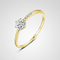 Anillo de diseñador, Brisa Dorada, Plata 925 con Zirconia 4 mm