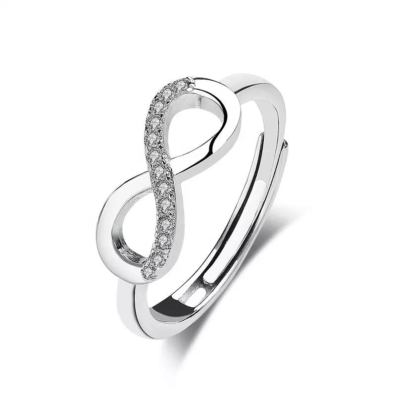 Anillo en forma de Infinito, Material Plata 925 y Zirconias - Aurora Boré