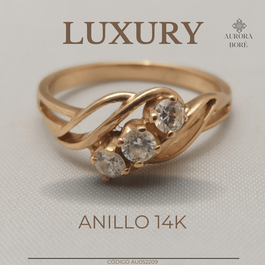 Anillo en Oro de 14 Kilates con Zirconias Cúbicas