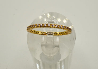Anillo eternidad de plata 925 con circonitas color rosa