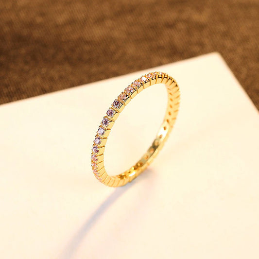 Anillo eternidad de plata 925 con circonitas color rosa