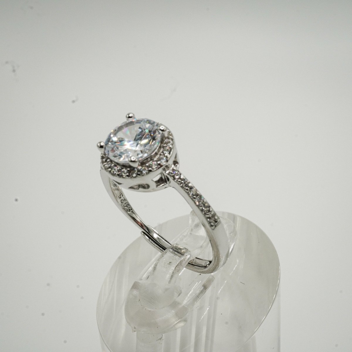 Anillo Halo en Plata 925 con Zirconias Cúbicas