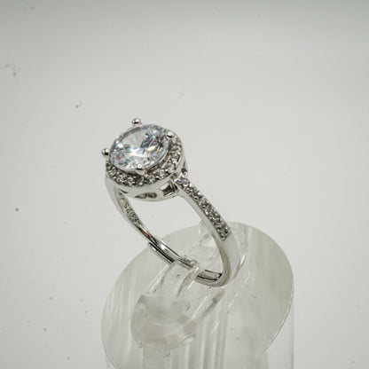 Anillo Halo en Plata 925 con Zirconias Cúbicas